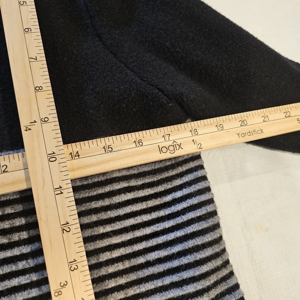 ELLE Black & Gray Open Front Long Color block Cardigan Sweater sz S - Picture 6 of 12